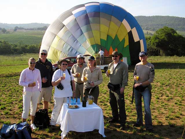 Champagne breakfast after flying!