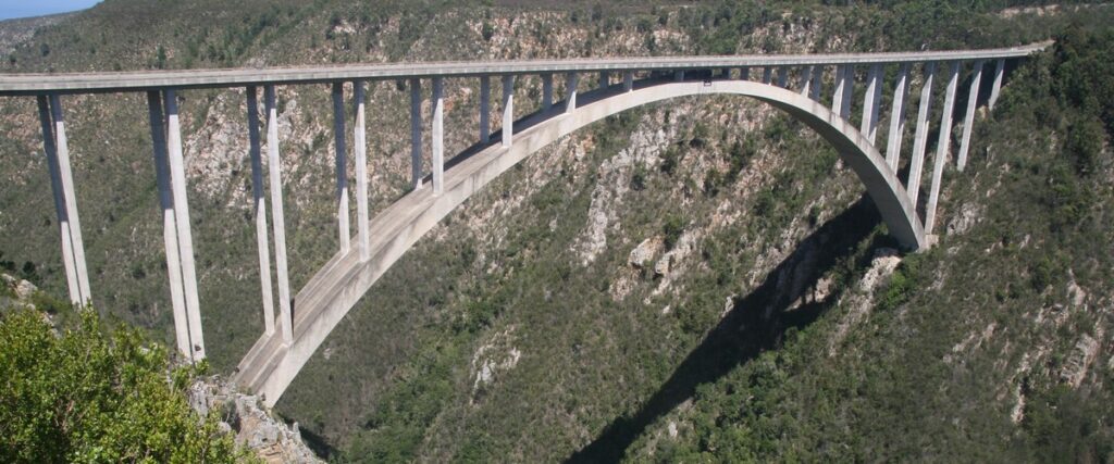 tuinroute zuid-afrika brug over valei
